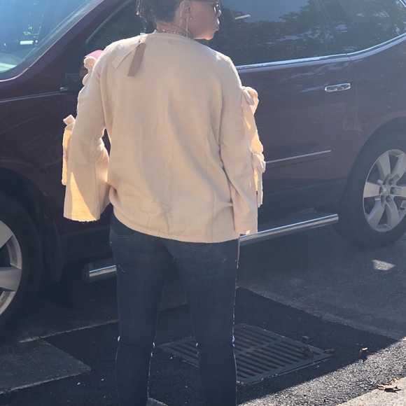 Open Shoulder Sweater- TAUPE - Picture 5 of 8